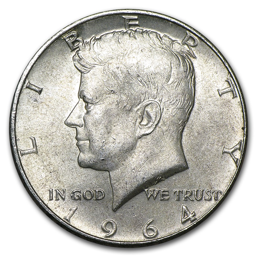 1964 USA Kennedy Half Dollar 90% Silver Circulated Coin【2 Coin Set】