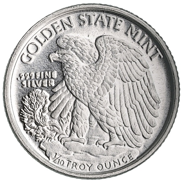 (新品) アメリカ「ウオーキング リバティ・イーグル」純銀 1/10オンス メダル - 画像 (2)