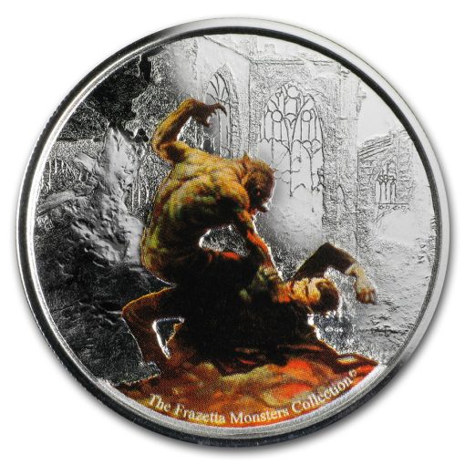 2017 (New) Republic of Ghana 1 oz Silver Color Proof Werewolf vs. The Count - Image 2