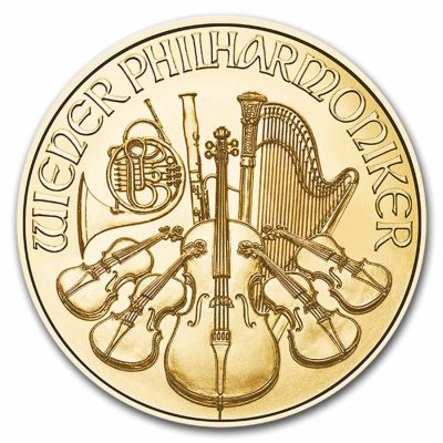 2024 (New) Austrian Philharmonic Gold 1/25 oz Coin