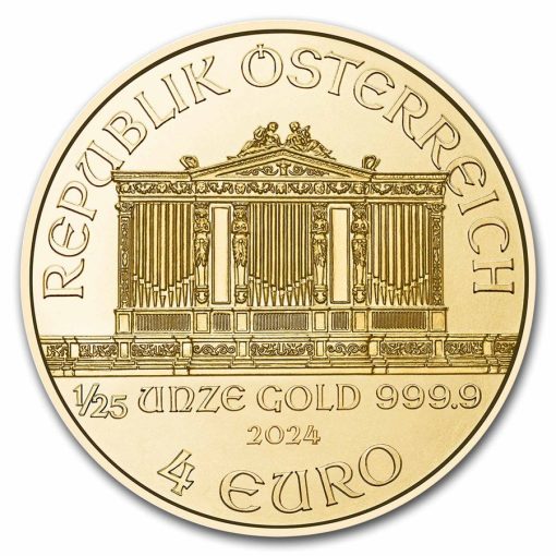 2024年 (新品) オーストリア「ウィーン フィルハーモニー」純金 1/25オンス 金貨 - 画像 (2)