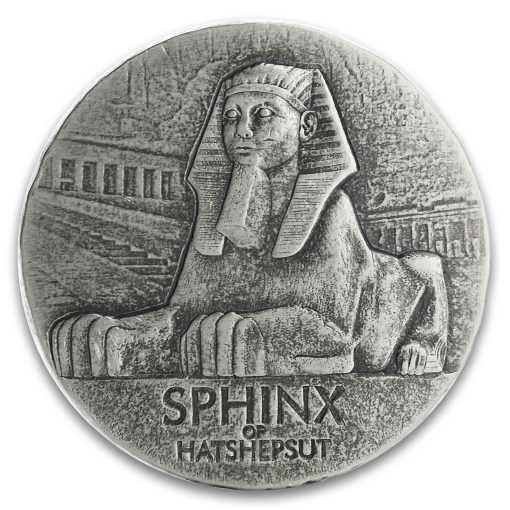 2019 (New) Sphinx of Hatshepsut Antique Proof Chad Africa 5 oz Silver Coin