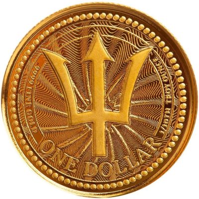 2023 (New) Barbados Trident Gold 1/10 oz Coin