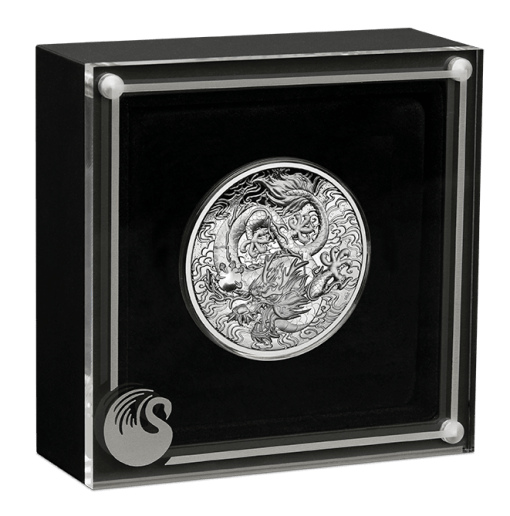 2021 2oz Australia Myths and Legends - Dragon .9999 Silver High Relief Proof Coin