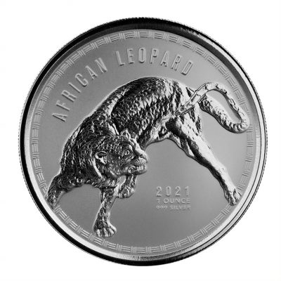 2021 (New) Republic of Ghana African Leopard Silver 1 oz Coin