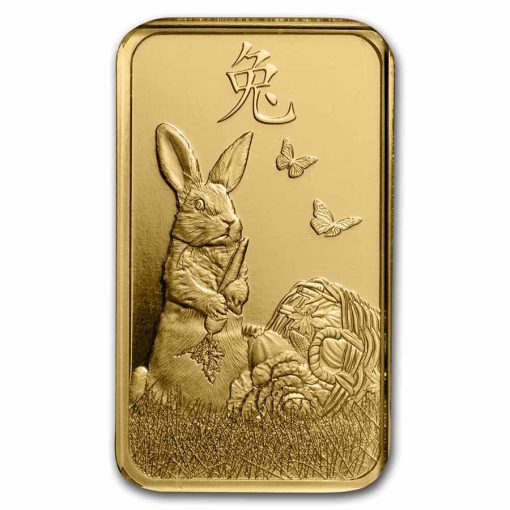 2023年 (新品) パンプ スイス「 干支 十二支・卯年 兎年」純金 1オンス バー - 画像 (3)