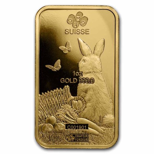 2023年 (新品) パンプ スイス「 干支 十二支・卯年 兎年」純金 1オンス バー - 画像 (4)