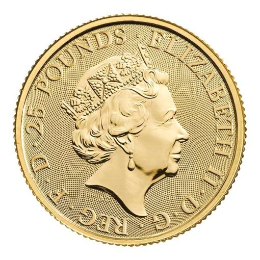 2022 (New) Great Britain The Royal Tudor Beasts The Lion of England 1/4 oz 24K Gold - Image 2