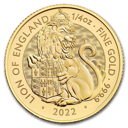 2022 (New) Great Britain The Royal Tudor Beasts The Lion of England 1/4 oz 24K Gold