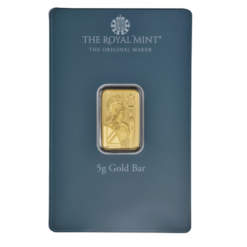 (New) The Royal Mint Britannia Happy Birthday Design Gold 5 gram Bar