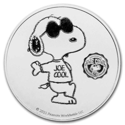 2021年 アメリカ (新品)「ピーナッツ・ジョー クール」純銀 1オンス メダル