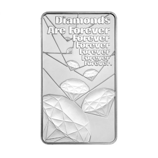 2022年 (新品) イギリス「ジェームズ ボンド・007 ダイヤモンドは永遠に」純銀 10オンス バー - 画像 (2)