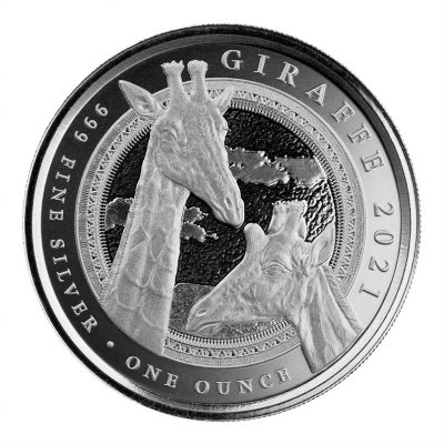 2021 (New) Equatorial Guinea Giraffe Silver 1 oz Coin