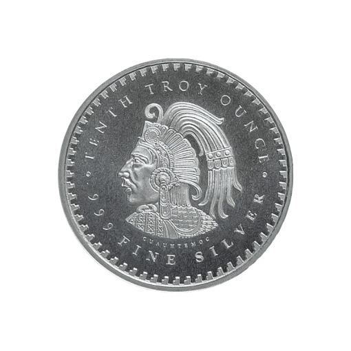 (New) Aztec Calendar Silver 1/10 oz Round - Image 3