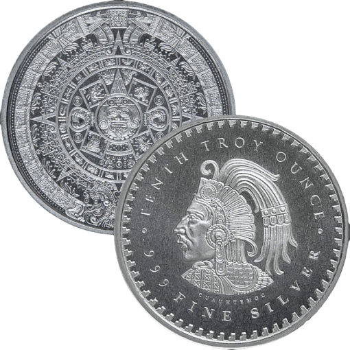 (New) Aztec Calendar Silver 1/10 oz Round