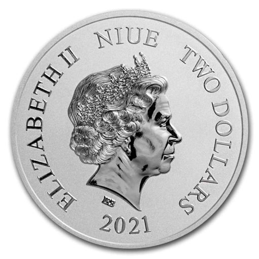 2021年 (新品) ニウエ「ミッキーマウス・クリスマス」純銀 1オンス 銀貨 - 画像 (2)