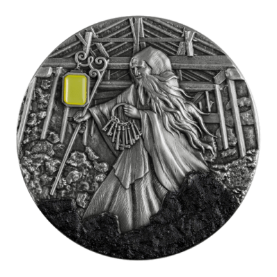 2021 (New) Niue Skarbek The Spirit of the Coalmine Silver 2 oz Antique Coin