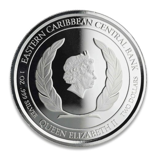 2019年 (新品) セントルシア「ピンク フラミンゴ」純銀 1オンス カラープルーフ 銀貨 - 画像 (2)