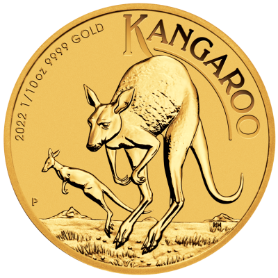 2022 (New) Australia Kangaroo Gold 1/10 oz Coin