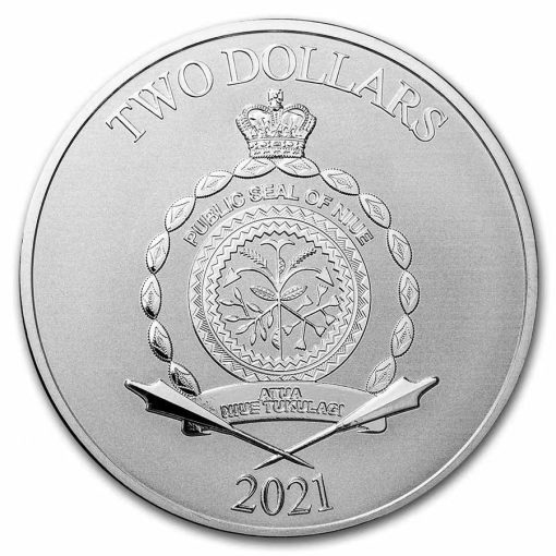 2021年 (新品) ニウエ「スターウオーズ・ベイビーヨーダ」純銀 1オンス 銀貨 - 画像 (2)