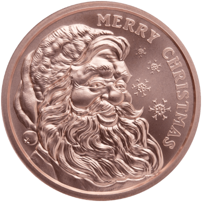 2021 (New) Merry Christmas Santa Copper 1 oz Round