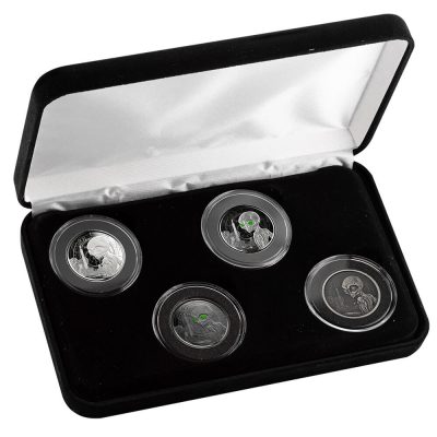 2021 (New) Ghana Alien Silver 1/2 oz Coin 【4 Coin Set】