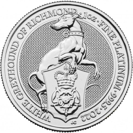2022 (New) Great Britain Queen's Beasts The White Greyhound of Richmond Platinum 1 oz Coin