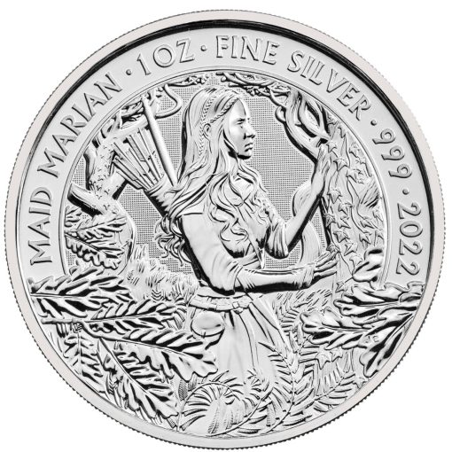 2022年 (新品) イギリス「神話と伝説・メイド マリアン」純銀 1オンス 銀貨