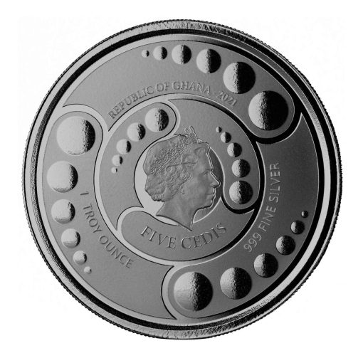 2021 (New) Ghana Alien Pure Silver 1 oz Black Rhodium Plated Silver Proof Coin - Image 2