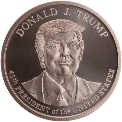 (新品) アメリカ「ドナルド・J・トランプ大統領」純銅 赤金 1常衡オンス メダル