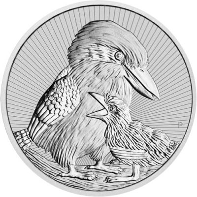 2020 (New) 2 oz Australian Mother & Baby Kookaburra Silver Coin