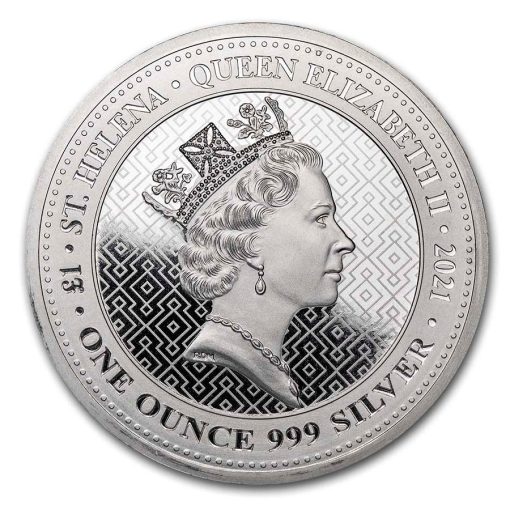 2021 (New) St. Helena Queen's Virtues Victory .999 1 oz Silver Coin - Image 2