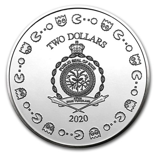 2020年 (新品) ニウエ「パックマン 40周年記念」 純銀 1オンス 銀貨 - 画像 (2)