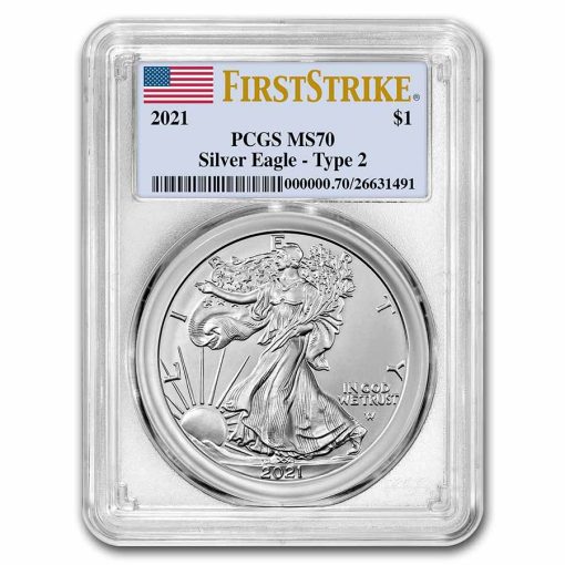 2021 (New) American Eagle Walking Liberty Silver 1 oz Coin PCGS MS70 (First Strike)【Type 2】