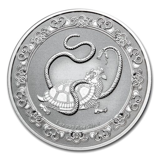 2021年 (新品) ニウエ「風水・クロガメ」純銀 1オンス 銀貨