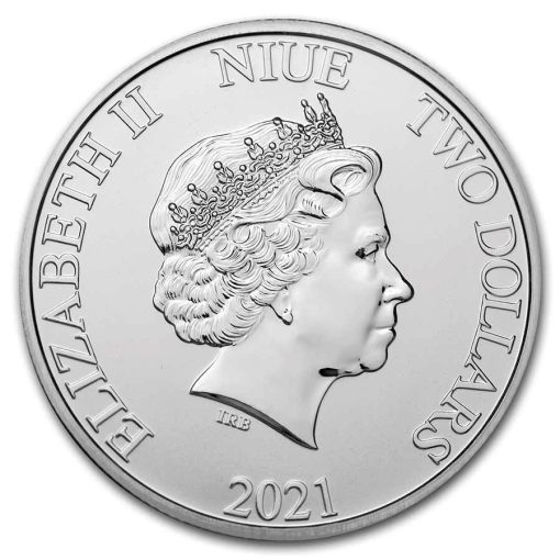2021 (New) Niue 99.9% Silver「Millennium Falcon」Star Wars 1 oz $2 Coin - Image 2