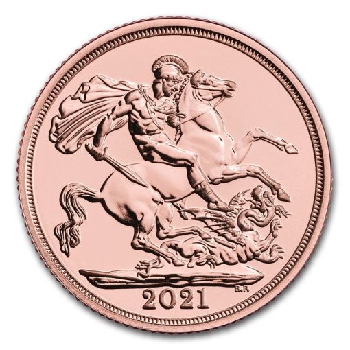 2021 (New) Great Britain「St. George Slaying Dragon」22K Sovereign Gold Coin