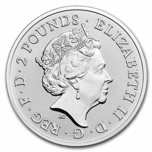2021年 (新品) イギリス「 英国王室の紋章・ライオン・ユニコーン 」純銀 1オンス 銀貨 - 画像 (2)
