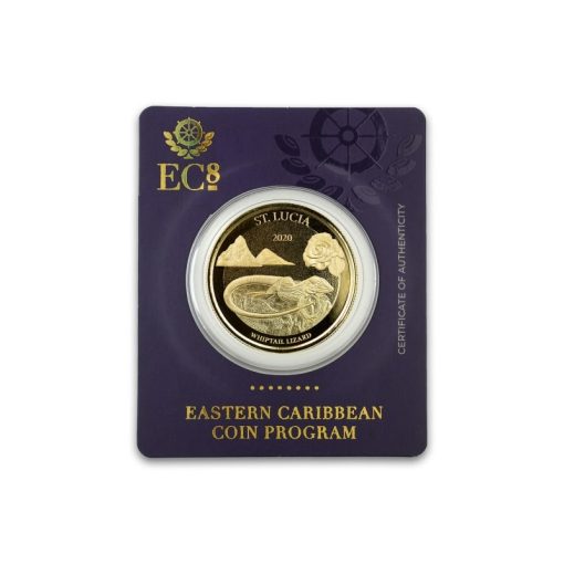 2020 (新品) セントルシア「ホイップタイル・リザード」純金 1オンス 金貨 - 画像 (4)