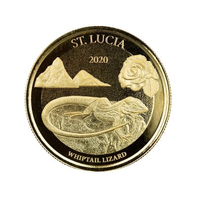 2020 (新品) セントルシア「ホイップタイル・リザード」純金 1オンス 金貨