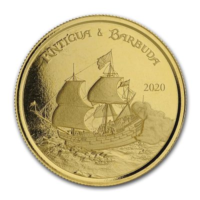 2020年 (新品) アンティグア・バーブーダ「 パイレーツ・海賊船・ラム酒 」純金 1オンス 金貨