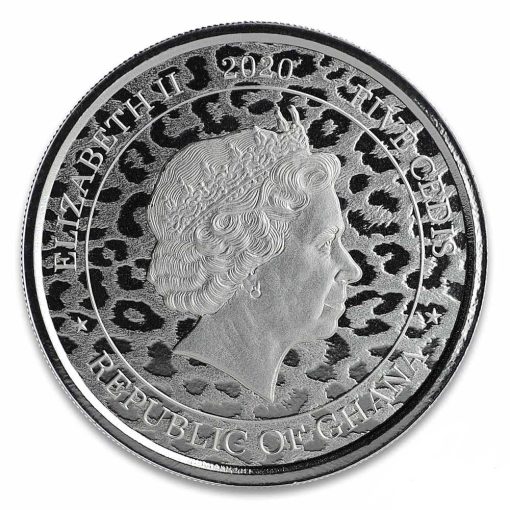 2020 (New) Republic of Ghana 5 Cedi 1 oz Silver African Leopard 31.1 Silver Coin - Image 2