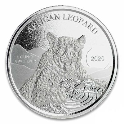 2020 (New) Republic of Ghana 5 Cedi 1 oz Silver African Leopard 31.1 Silver Coin