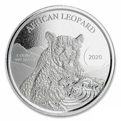 2020 (New) Republic of Ghana 5 Cedi 1 oz Silver African Leopard 31.1 Silver Coin