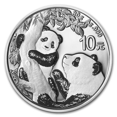 2021 (New) Chinese Panda in Capsule 30 gram Silver Coin