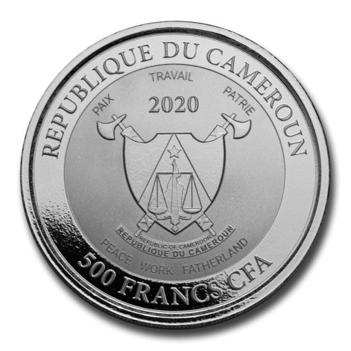 2020 (New) Cameroon Mandrill 1 oz 31.1 gram .999 Silver Coin in Capsule - Image 2