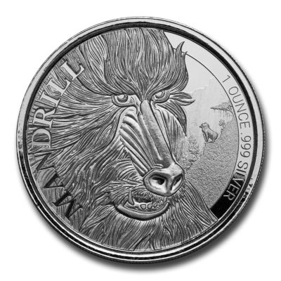 2020 (New) Cameroon Mandrill 1 oz 31.1 gram .999 Silver Coin in Capsule