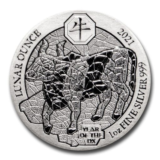 2021年 (新品) ルワンダ「干支 十二支・丑年 牛年」純銀 1オンス 銀貨