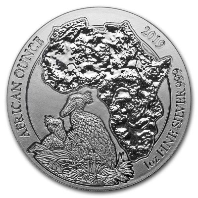 2019年 (新品) ルワンダ「アフリカン・ハシビロコウ」1オンス 銀貨