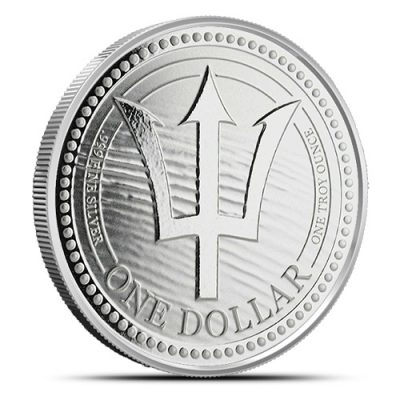 2020年 (新品) バルバドス「三つ叉のほこ・トライデント」純銀 1オンス 銀貨